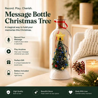 🎅🎄Mr. Christmas Recordable Christmas Tree Message In A Bottle