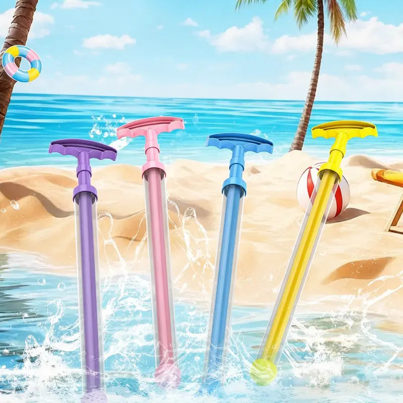 Pink Retractable Water Gun — Summer Outdoor Pool & Beach Water Play Party Toy