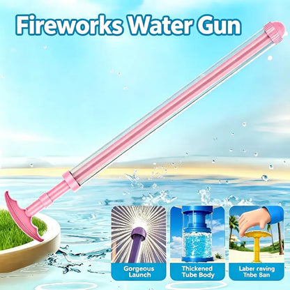 Pink Retractable Water Gun — Summer Outdoor Pool & Beach Water Play Party Toy