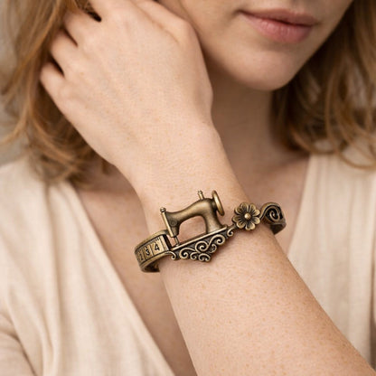 💖🎁2026 Mother's Day Gifts 50% Off--Sewing Machine Bracelet & Ring Set🧵