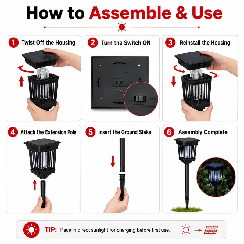 🦟Solar-Powered UV Mosquito Killer Lamp
