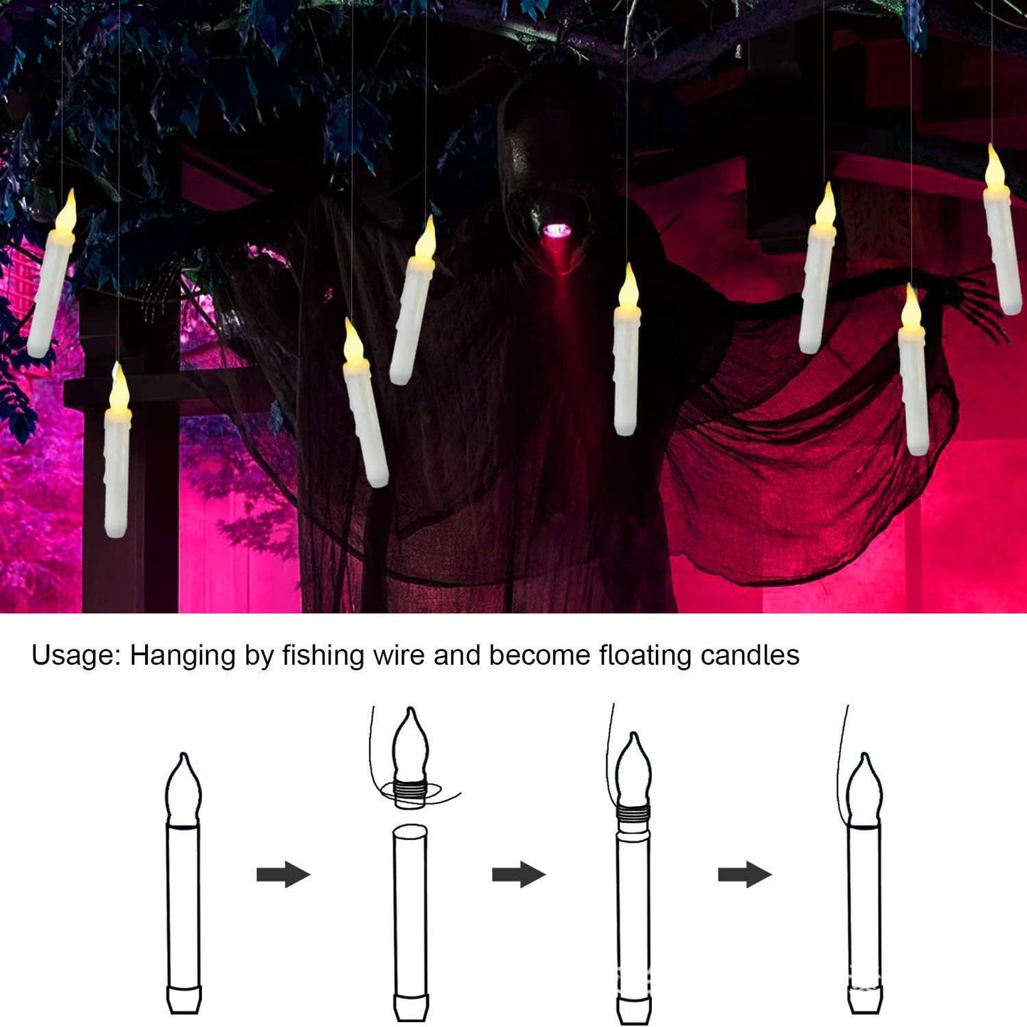 👻👻Flameless Candles with Magic Wand Remote 🔥
